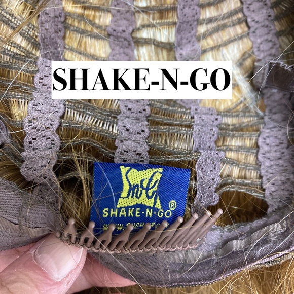 wig SHAKE-N-GO red / blonde 19" long average straight bangs synthetic 5.4oz Mod - Picture 15 of 17